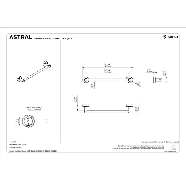 ASTRAL TOWEL BAR 600
