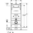 DUOFIX ELEMENT FOR WALL HUNG WC, 112 CM WITH ALPHA CONCEALED CISTERN 12 CM
