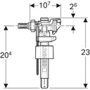 REPLACEMENT FILLING VALVE SIDE IMPULS 380, 3/8" & 1/2"