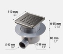 EURODESAUGE KIT PREMIUM 110X110 MM INOX MATT