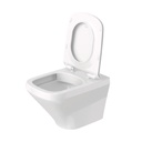 DURASTYLE TOILET WALL MOUNTED RIMLES SEAT AND COVER WITH SOFT CLOSURE COMPLETE SET