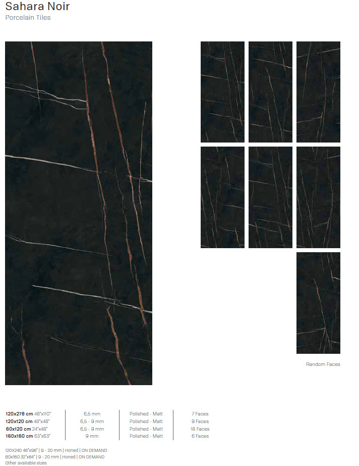 160X320 SAHARA  NOIR FC B LV 12MM