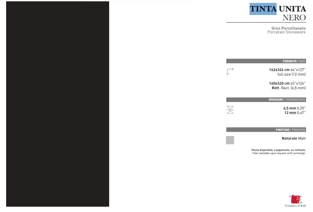 160X320 TIN.UNITA NERO UF NT 12MM MATT