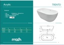 TRENTO SEAMLESS 150X75 FREE STANDING BATHTUB WHITE GLOSS