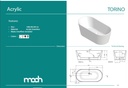 TORINO SEAMLESS 168X80 FREE STANDING BATH TUB WHITE GLOSS