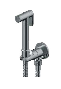 BIDETTE  HAND SHOWER WITH 1.2 M HOSE + ANGLE VALVE BRASS CHROME