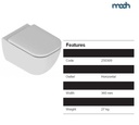 KIT MAGNUS (VEGA SQUARE) WALL HUNG TOILET, WITHOUT DOUCHE WHITE GLOSS