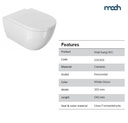 KIT VEGA WALL HUNG TOILET,WITHOUT DOUCHE WHITE GLOSS