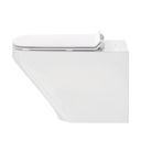 DURASTYLE TOILET WALL MOUNTED RIMLES SEAT AND COVER WITH SOFT CLOSURE COMPLETE SET