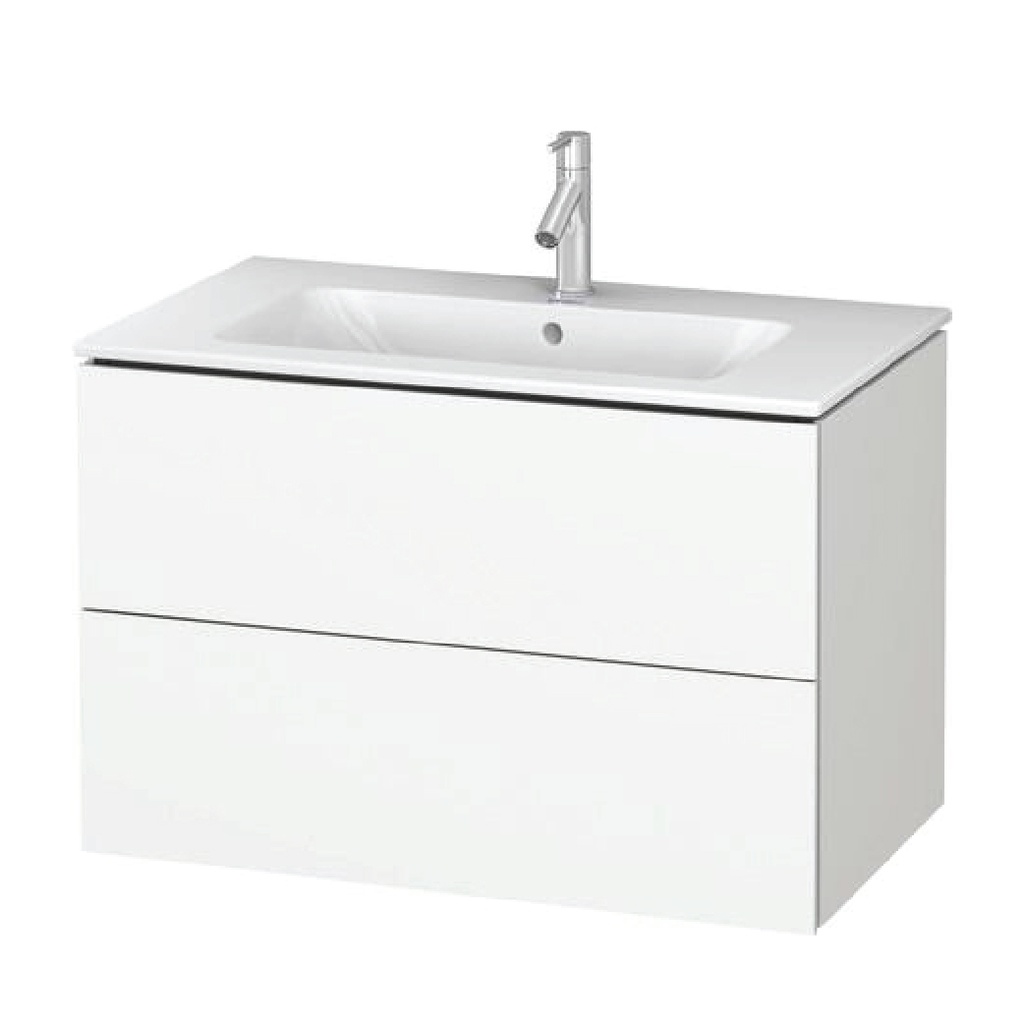 L-CUBE WALL MOUNTED VANITY UNIT FOR 233683 , 82 CM WHITE MATT - WITH 2 DRAWERS