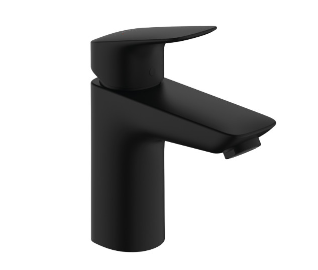 LOGIS BASIN MIXER 100 MATT BLACK WITH POP-UP WASTE SET