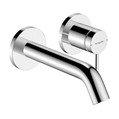 TECTURIS S SINGLE LEVER BASIN MIXER FOR CONCEALED INSTALLATION WALL-MOUNTED ECOSMART+ WITH SPOUT 22,5 CM