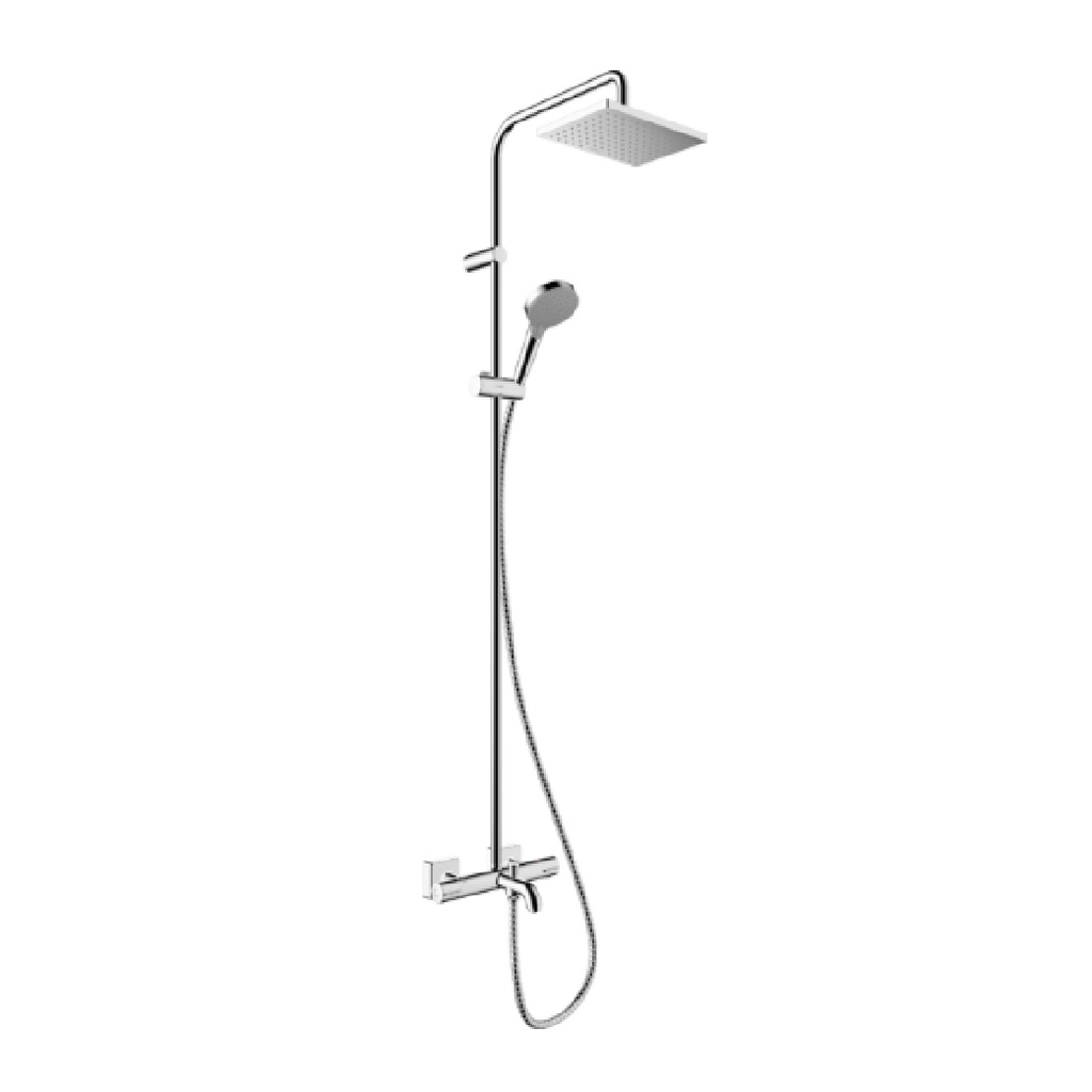 VERNIS SHAPE SHOWER PIPE 230 1 JET ECOSMART WITH BATH THERMOSTAT CHROME