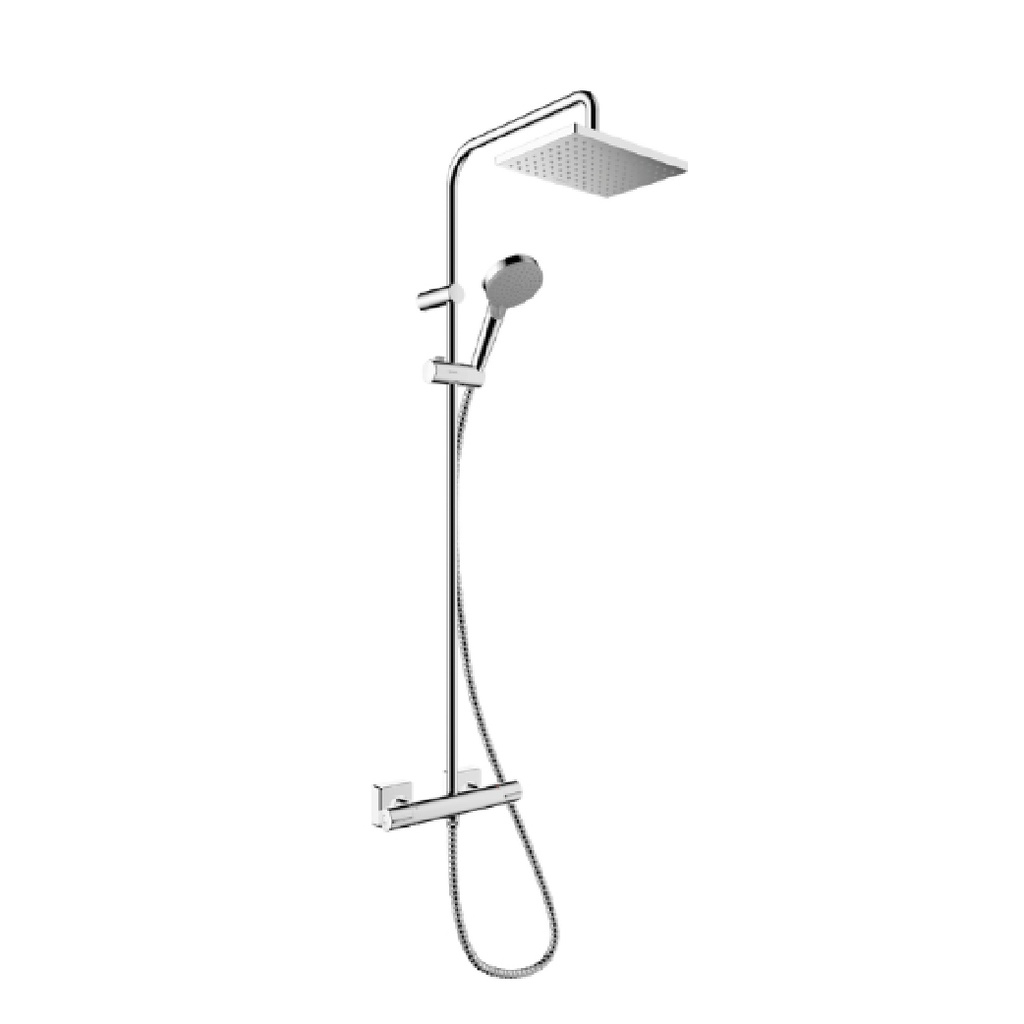VERNIS SHAPE SHOWER PIPE 230 1 JET WITH THERMOSTAT CHROME