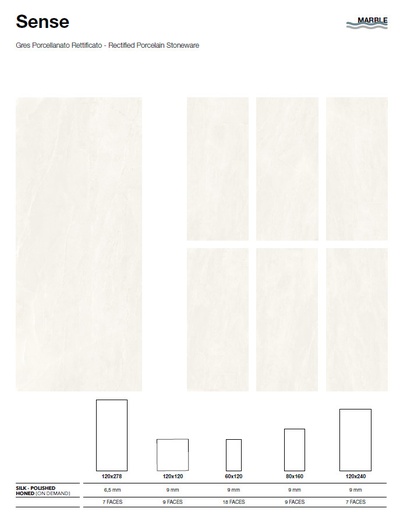 [80SE026L] 80X160 SENSE 9MM POLISHED