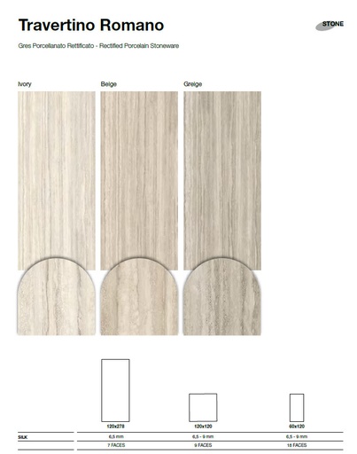 [80TP167M] 80X160 TR.PARADISO (ROMANO) IVORY 9MM SILK