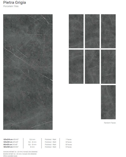 [N27PG390M] 120X278 PIETRA GRIGIA 6.5MM SILK