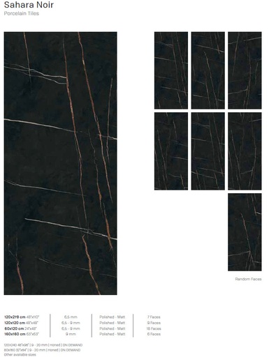 [NC294ID6P] 160X320 SAHARA  NOIR FC B LV 12MM POLISHED