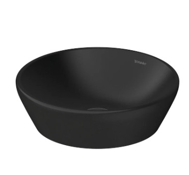[E2371401370] D-NEO ROUND WASH BOWL 40 CM WITH OVER FLOW - MATT BLACK