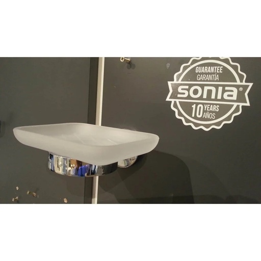 [129508] E_PLUS GLASS SOAP DISH CHROME - RECTANGLE