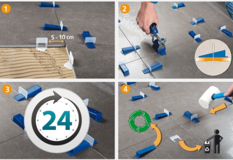[WEDGE KIT] EUROKIT STSTEM AUTONIVELING (100 EUROBRIDAS 1 MM+100 EURCUNAS+1 EUROTENAZA)